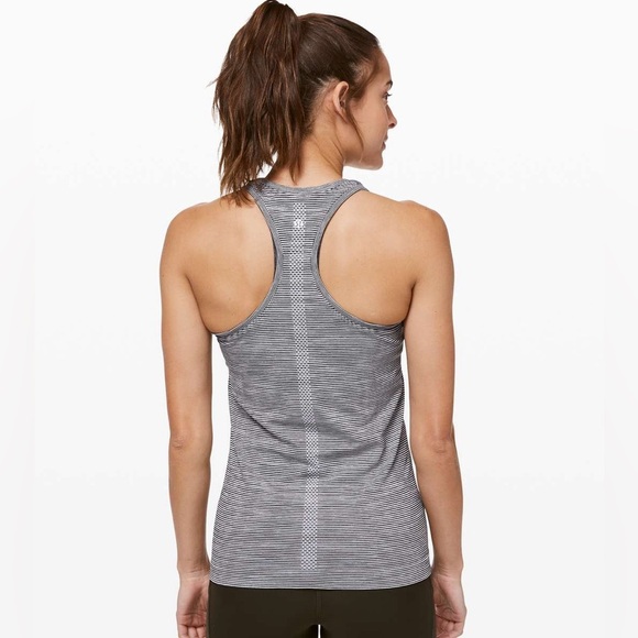 Lululemon swiftly black and white striped tank, size 2 - Picture 2 of 11